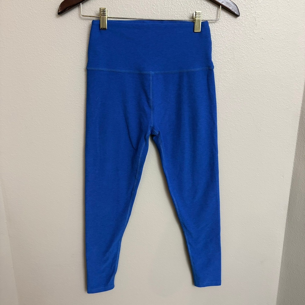 Beyond Yoga Spacedye Caught in the Midi High‎ Rise Medium Marine Blue Heather